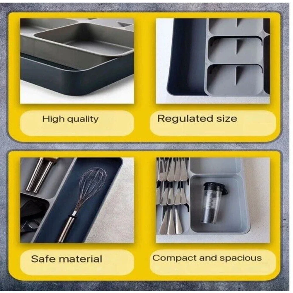 New Kitchen Drawer Organizer Tray‎ Silverware Organizer Storage Tray Expandable